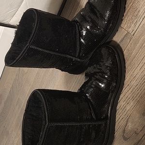 Ugg sequin boots black